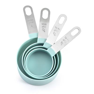 China Plastic Stocked Jigger Stainless Steel Handle With Graduated Measuring Cup Jigger 8 Sets Cooking Tools for sale