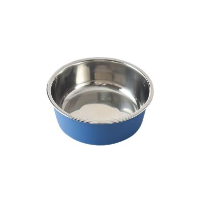 China Sustainable Non-slip Stainless Steel Dog Bowl For Dogs Cats Pet Feeding Water Bowl Wholesale S for sale