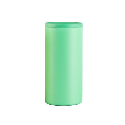 China Keep Cold Beer Coffee Water Thin Double Walled Stainless Steel Insulated Can Cooler For 12 Ounce Cans Slim Green for sale