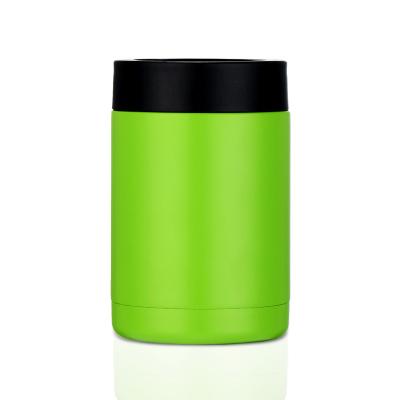 China Keep Beer Coffee Water Cold Insulated Thin Double Walled Stainless Steel Can Cooler For 12 Ounce Slim Cans For Wine Drinks Green for sale