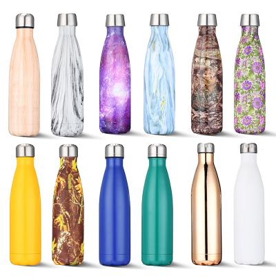 China PORTABLE Thermal Insulated Stainless Steel Water Bottle Double Wall Sports Cola Water Bottle Vacuum Flask Plant Black Shape Travel for sale