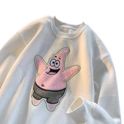 China Patrick Star Graphic Oversized Sweater Vintage Anti Pilling Crewneck Sleeve T-Shirt Sweatshirt Crewneck Cute Fleece Top Long Sleeve for sale