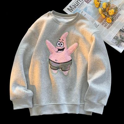 China Patrick Star Graphic Printed Anti-Pilling Crewneck Sleeve T-Shirt Casual Round Neck Long Sleeve Pullover Shirt for sale