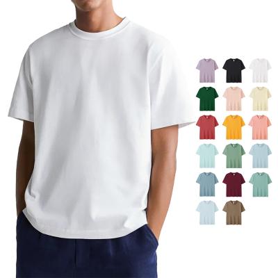 China Anti-Wrinkle Loose Fit Short Sleeve Crewneck T-Shirt Oversized Plus Size Tees 100% Cotton Short Sleeve White T-Shirt For Men for sale