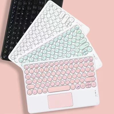 China Ultra Slim Quiet Bluetooth Keyboard with Touchpad, 10 inch, with Mouse Set, 7-Colors Backlit, Portable, Rechargeable, Use for Every Pad&Phone for sale