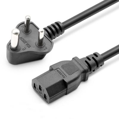 China Dongguan Guangying SABS South Africa India Pure AC Power Cord Computer Laptop 3 Pin Plug Copper 3 Pin Cable for sale