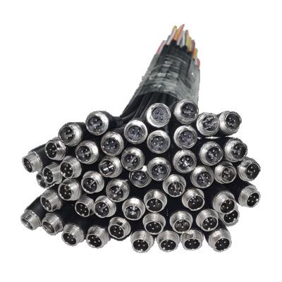 China Dongguan Guangying 4Pin M12 car aviation male-female monitor cable / car camera backup cable for sale