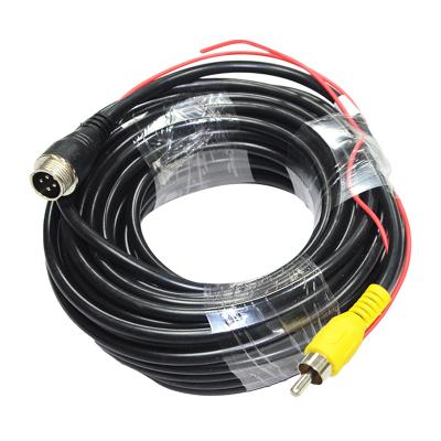 China Car Dongguan Guangying M12 4 Pin Aviation Male Connector to AV Male Video PVC Extension Cable with Trigger Control for sale