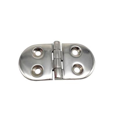 China Durable In Stock 76*38mm Yacht Fittings Stainless Steel 316 Mirror Polished 4 Hole Oval Butt Deck Hinge for sale