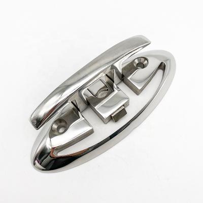 China Custom Boat Yacht Stainless Steel Flip Up Folding Cleat SS316 8 Inch Durable Pull Up Cleats Marine Boat Parts Low Flat Cleat for sale