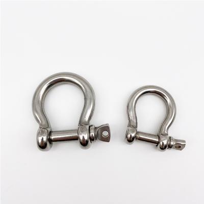 China Durable High Quality Stainless Steel Bow Shackle Bolt Anchor Shackle Hardware European Type Rigging for sale