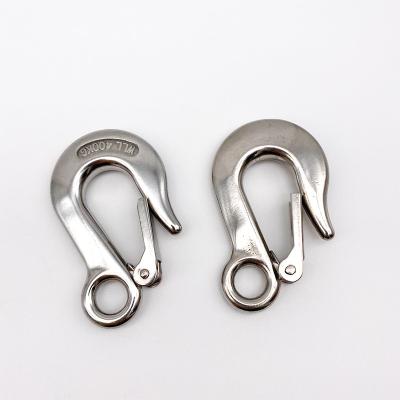 China Durable Good Quality Stainless Steel Eye Escape Hook With Heavy Duty Latch Eye Escape Hook Metal Trailer Hook for sale