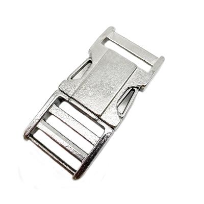 China Industrial Hardware Siver Metal Cam Buckle Release Buckle 26mm Polished Metal Insert High Quality Buckle for sale