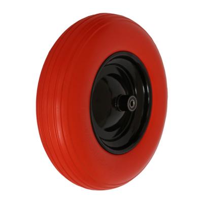 China Polyurethane Foam Puncture Proof Flat Free Tire 4.00-8 Wheel for Beach Trolley 16 inch PU wheels 16*4.00-8 for sale