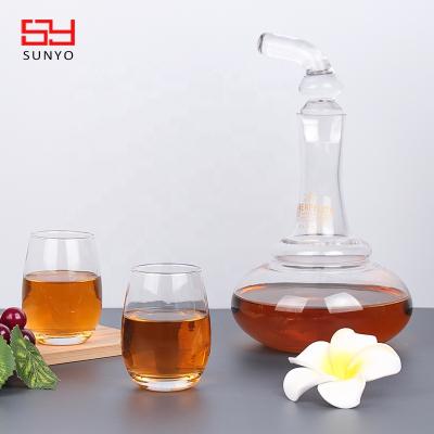 China No Customized Crystal Lead Unique High Quality Customized Free Crafted Wine Decanter Glass With Stopper for sale