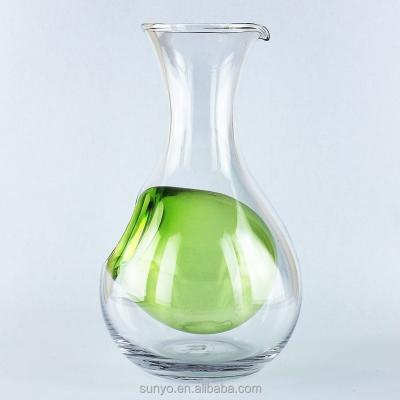 China 2017 hot sale handmade small wine decanters with blue gree glaze ball / for personal use,dinner,bar for sale