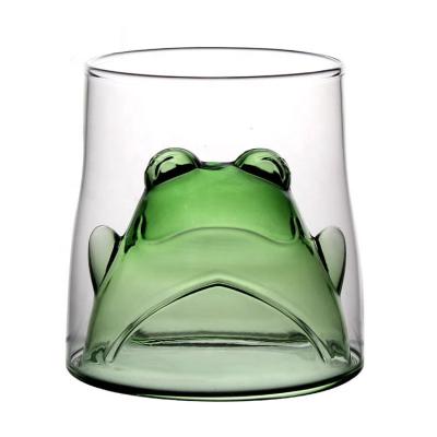 China NO Reusable Insulated Frog Colored Direction Used Double Wall Glass Mug for sale