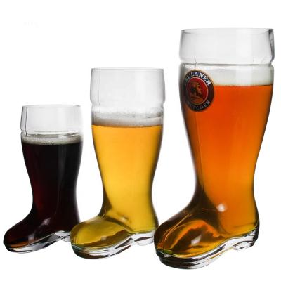 China Different Size Handmade Beer Glass DAS Beer Glass Handmade Hot Selling Custom Glass Boot Shaped Mug for sale