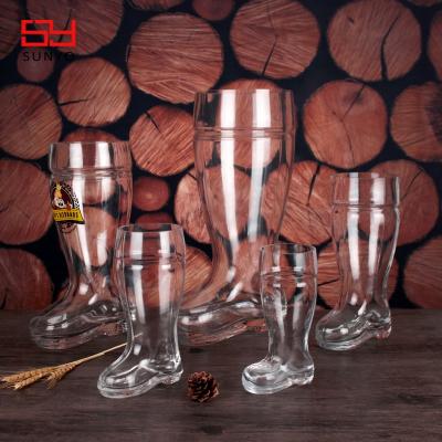 China Clearly Creative Hot Handmade Factory Price Factory Price Boots Shape Glass Beer Glass For Bar& Hot Summer for sale