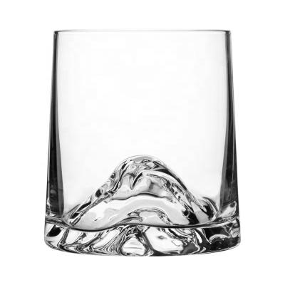 China No Blown Mouth Unique Customized 8oz Whiskey Glass Handmade With Mountain Background for sale