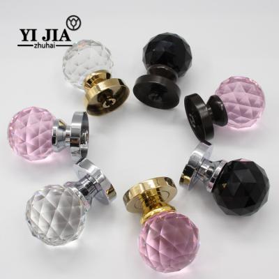 China Modern Indoor Door Double Sided Privacy Crystal Door Knobs Pass for sale