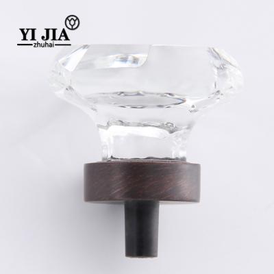 China Traditional Chinese Antique Furniture Vintage Glass Pull Crystal Knob for sale