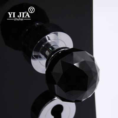 China Bathroom Fancy Black Door Furniture Hardware Bedroom Glass Door Knob for sale