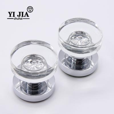 China Cabinet Round Clear Glass Deco Door Set Control Knob Door Pull Handles for sale