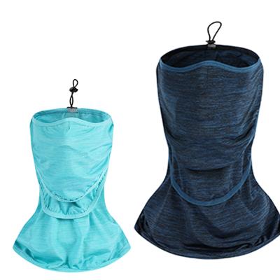 China Female Anti-UV Spring Neck Protection Breathe Free Full Face UV Proof Thin Veil Silk Scarf Mask For Summer for sale