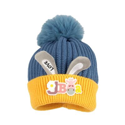 China Cute Cartoon COMMON Rabbit Ears Love Little Daisy Children's Comfortable Warm Autumn Winter Baby Hat for sale