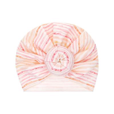 China DecorateÂ   Wholesale Fashionable Infant Children's Hats Chic Turban Bun Knot Baby Hats Warm Soft Beanie Children Hats for sale