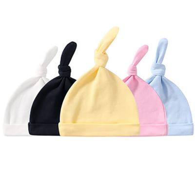 China New Thin Newborn Infant Hats And Gloves Ins Cozy Eco-Friendly Warm Style Set Baby Fetal Hat With Mittens Cobble Tail Hat For 0-3-6 Months for sale