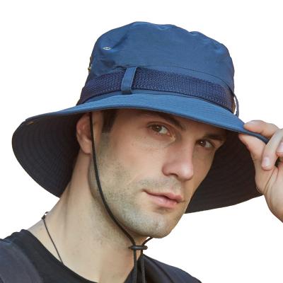 China Breathable Comfort Sun Hat For Men/Women Wide Bucket Hat Sun Protection Brim Packable Boonie Waterproof Breathable Hat For Fishing for sale