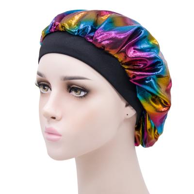 China Stretch Bandage Hat Women Soft Elastic Wide Band Head Cover Night Sleep Hat For Good Sleep for sale