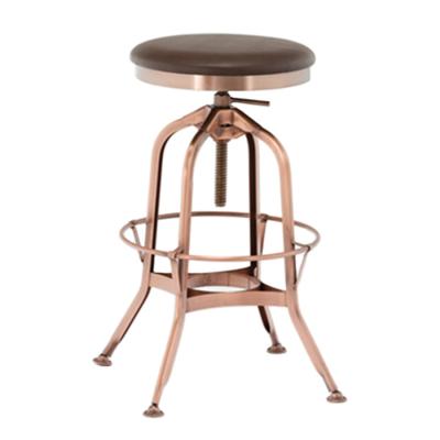 China Vintage Industrial Swivel Metal Toledo Barstool With Solid Wood / PVC Cushion Seat for sale