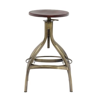 China Low Environmental Material Swivel Adjustable Stool Chairs With Ash Wood Seat for sale