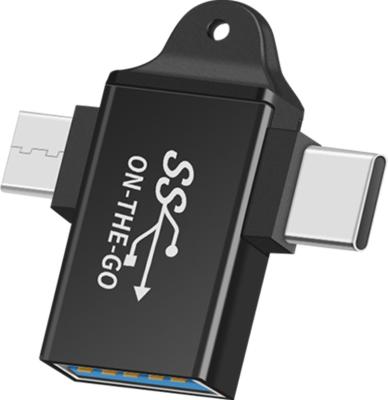 China Safe Convenient USB3.0 Adapter Support 56bps Micro USB 2-in-1 OTG Type-C for sale