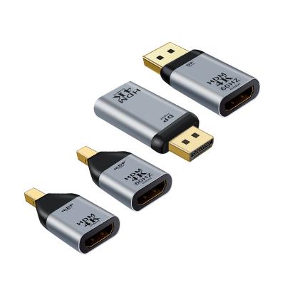 China Safe convenient HDM female to DP miniDP male 4K 60HZ audio and HD video adapter supports output aluminum alloy video transmission interface for sale