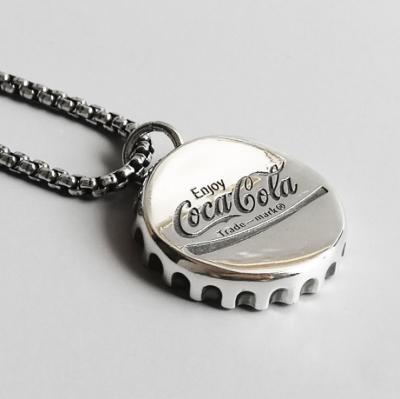 China Non-fading retro fashion brand accessories disco men and women personality necklace cola bottle niche hip hop pendant punk necklace for sale