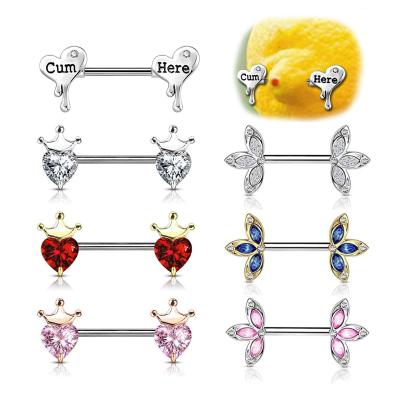 China New Style Stainless Steel Nipple Rings Lead Free Sexy Piercing Nipple Rings For Women Body Jewelry for sale