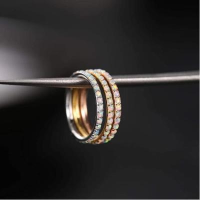 China TRENDY 316L Surgical Steel Helix Nose Septum Jewelry The side of the closed ring is inlaid with a single opal for sale