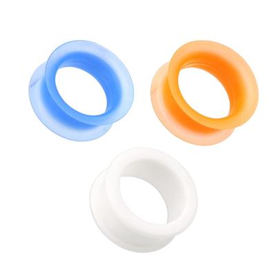 China Fashion Lead Free Ear Plugs Flesh Tunnels Measurements White Blue Orange Metallic Silicone Piercing Jewelry for sale