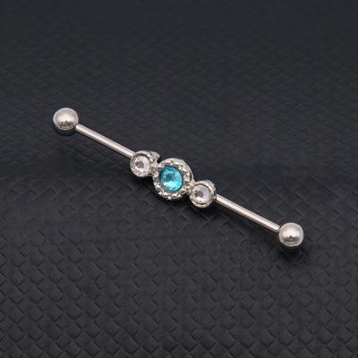 China FASHIONABLE 316l Surgical Steel With Cartilage Crystal Earrings Gems Jewelry Industrial Piercing Ear Bar Jewelry for sale