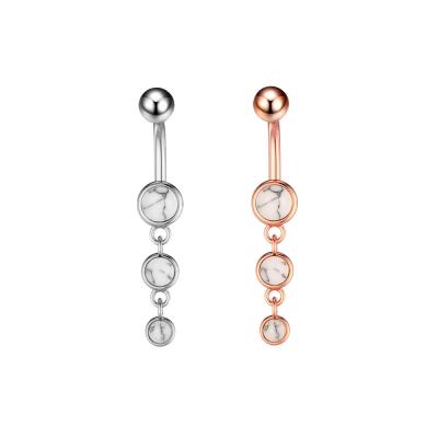 China Lead Free Stainless Steel CZ Creative Crystal Zircon Design 316L White Gold Plated Belly Button Rings for sale