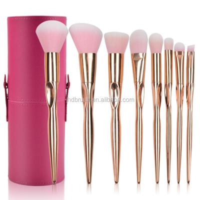 China Angular Blush High Quality 8pcs Cosmetics Brushes With Cosmetics Case For Makeup Kits for sale