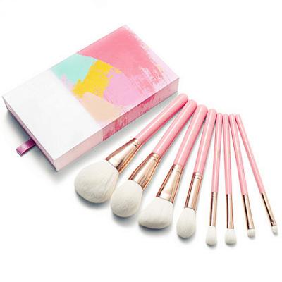 China Angular Blush 8pcs Synthetic Hair Makeup Brush Set For Beauty Tools for sale