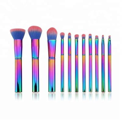 China Angular blush cosmetic 9pcs make up brush products for powder blush foundation shaving eyeshadow and lip with gradually changing color for sale