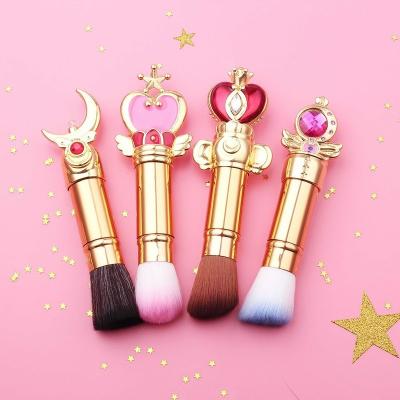 China Sakura/Skin-Friendly Sailor Moon Makeup Brush Set Cute Cosmetic Tools 4pcs Brushes Rose Gold for sale