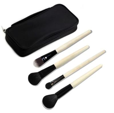 China Angular Blush Brushes 4pcs Makeup Accessories Set Brush With Makeup Pouch For Cosmetic Tools Removal for sale