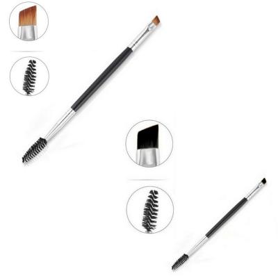 China Angular Blush Eyebrow Double Ended Eyeliner Flat Angled Eyeshadow Make Up Brow Mascara Brush for sale